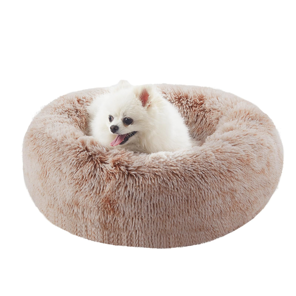 36 inches Donut Dog Bed for Large Dogs - Calming Fluffy Round Pet Bed with Removable & Washable Cover,Fits up to 80 lbs Pets (Dark Grey,Large)