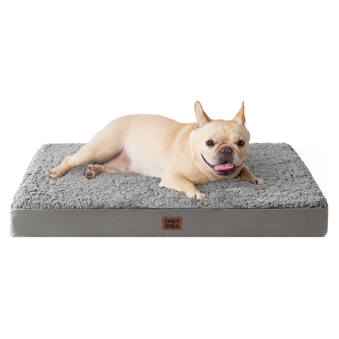 EHEYCIGA Orthopedic XL Dog Beds for Extra Large Dogs with Removable Washable Cover for Crate, Grey, 41x27