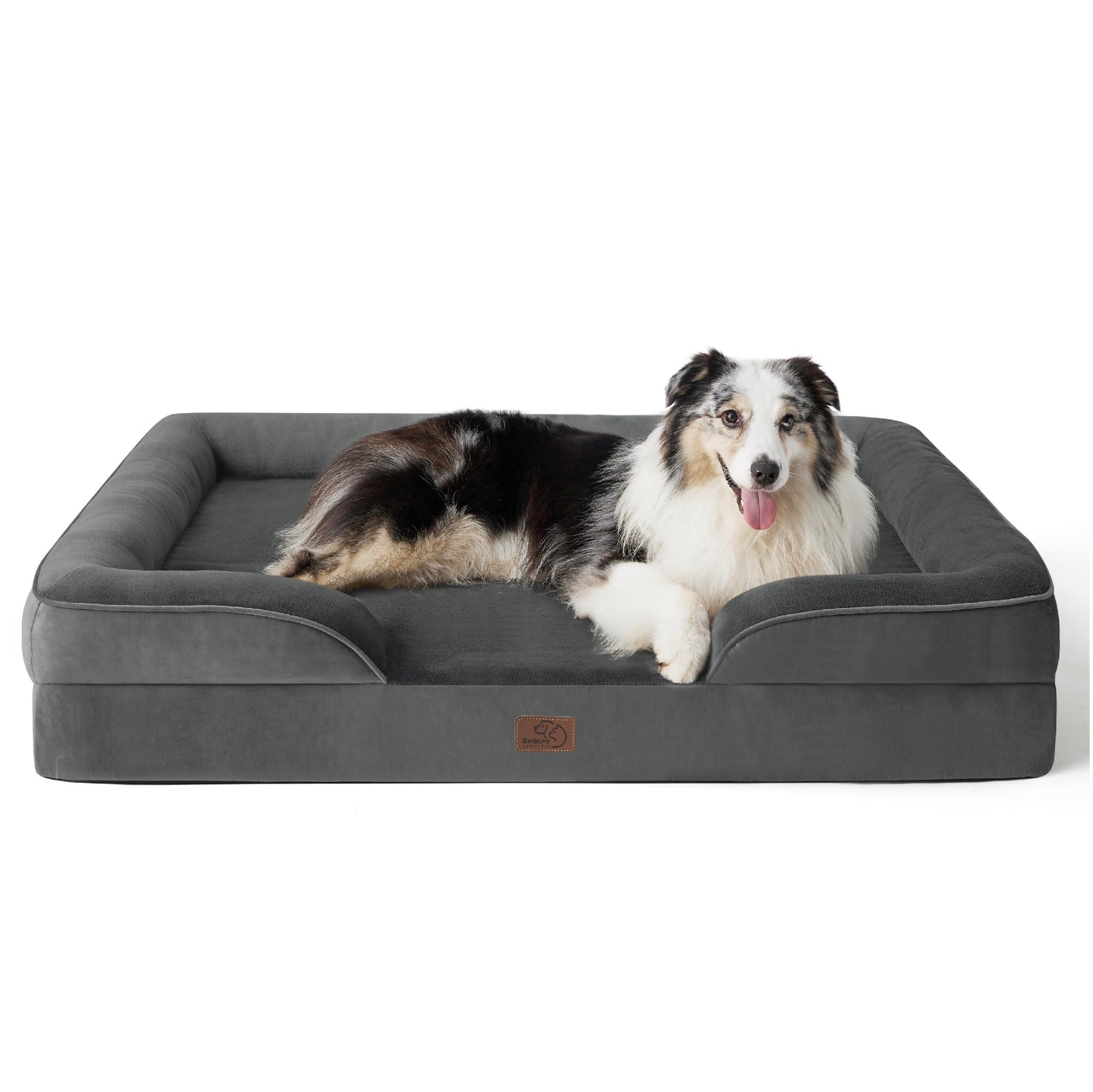 Bedsure Orthopedic Dog Bed Medium Size Dogs - Washable Small Medium Dog Cat Bed Waterproof, Comfort Cats Couch Sofa with Washable Removable Cover, Pets Bed with Nonskid Bottom, Grey, 28"