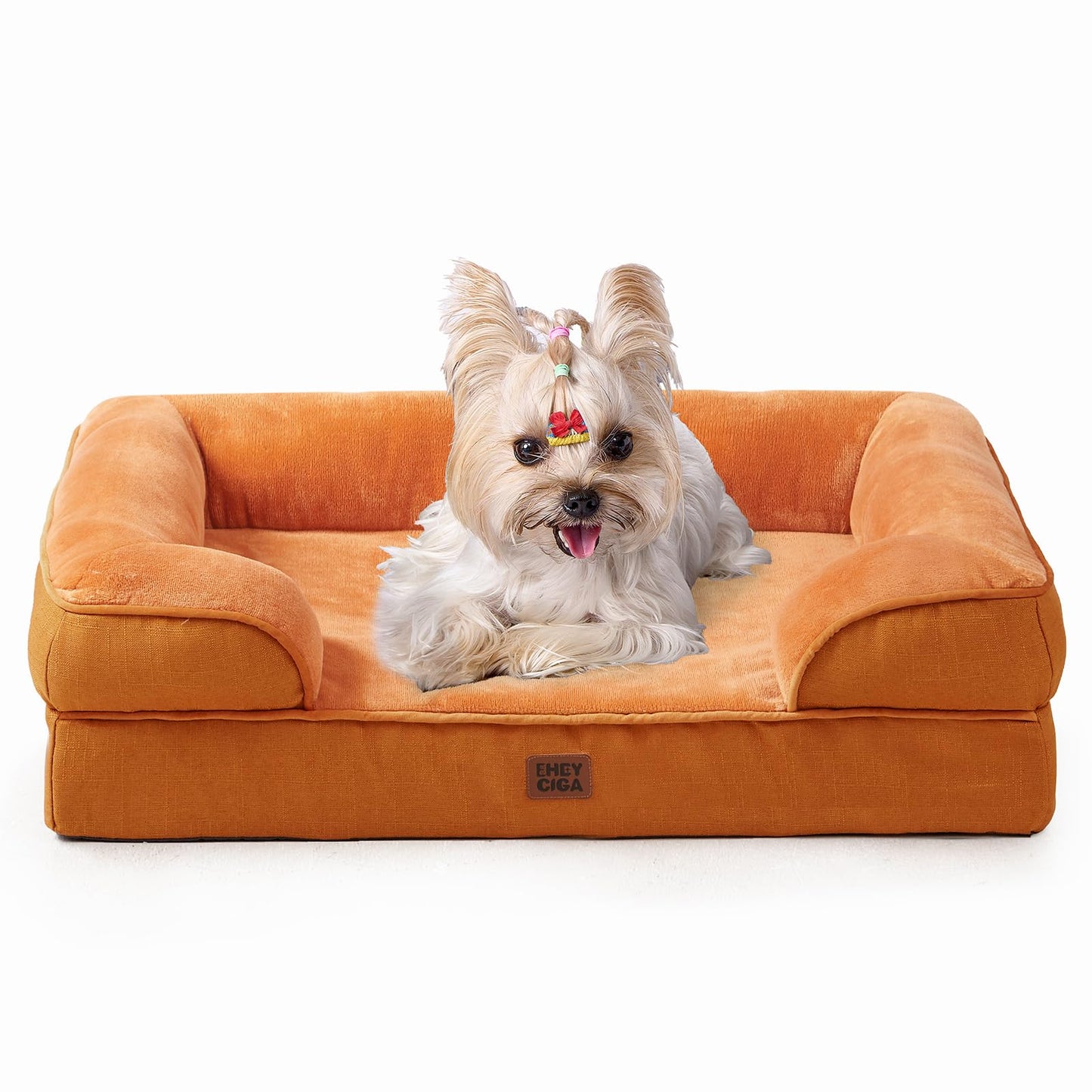 EHEYCIGA Orthopedic Dog Beds Large Sized Dog, Waterproof Memory Foam Pet Bed with Sides, Non-Slip Bottom Large Pet Bed with Washable Removable Cover, Grey