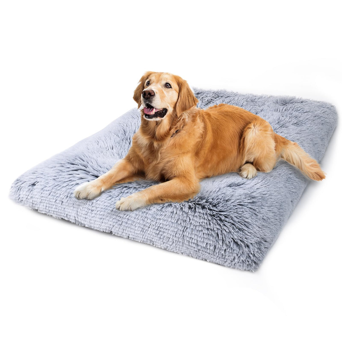 Vonabem Large Dog Bed Crate Pad 36 inch, Washable Pet Beds Medium Small Sized Dogs, Deluxe Plush Warm Anti-Slip Puppy Mats for Sleeping, Soft Kennel Pads 35 * 23 inch Grey