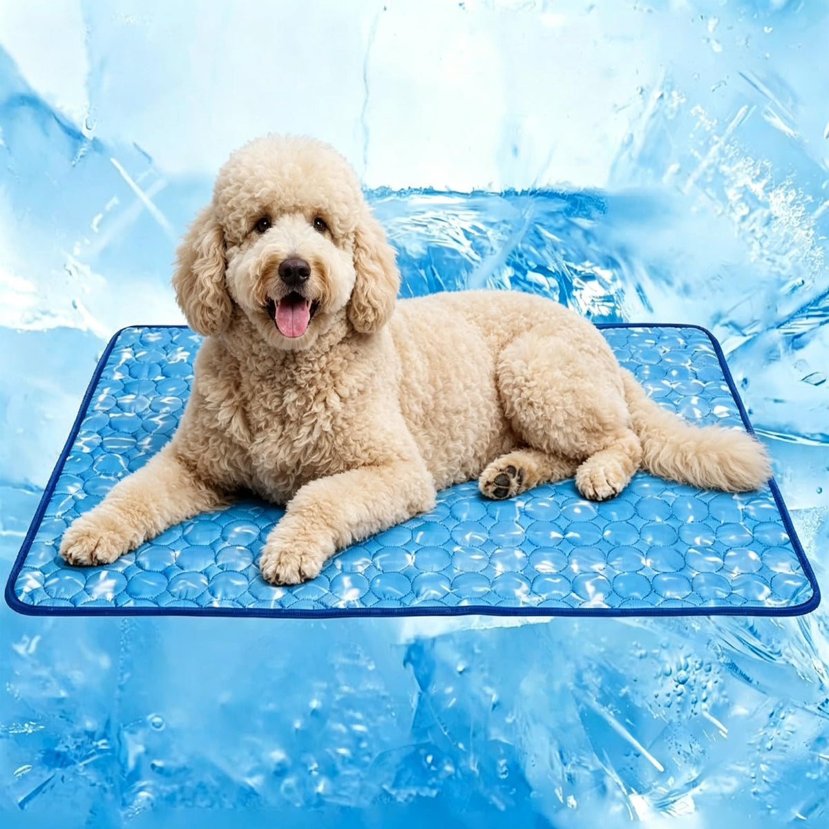 Dog Cooling Mat, Large Cooling Pad for Dogs Cats, Portable Self Cooling Dog Bed Cooling Blanket, 40" x 28" Washable Summer Pet Mat, Indoor Outdoor Green Pet Cooling Mat for Hot Summer