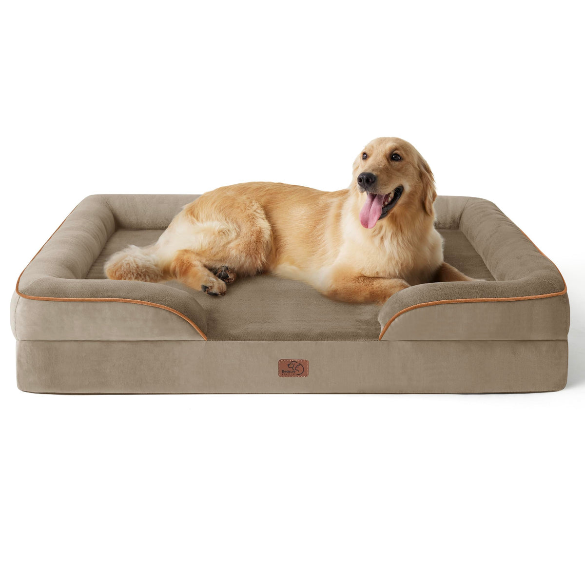 Bedsure Orthopedic Dog Bed Medium Size Dogs - Washable Small Medium Dog Cat Bed Waterproof, Comfort Cats Couch Sofa with Washable Removable Cover, Pets Bed with Nonskid Bottom, Grey, 28"