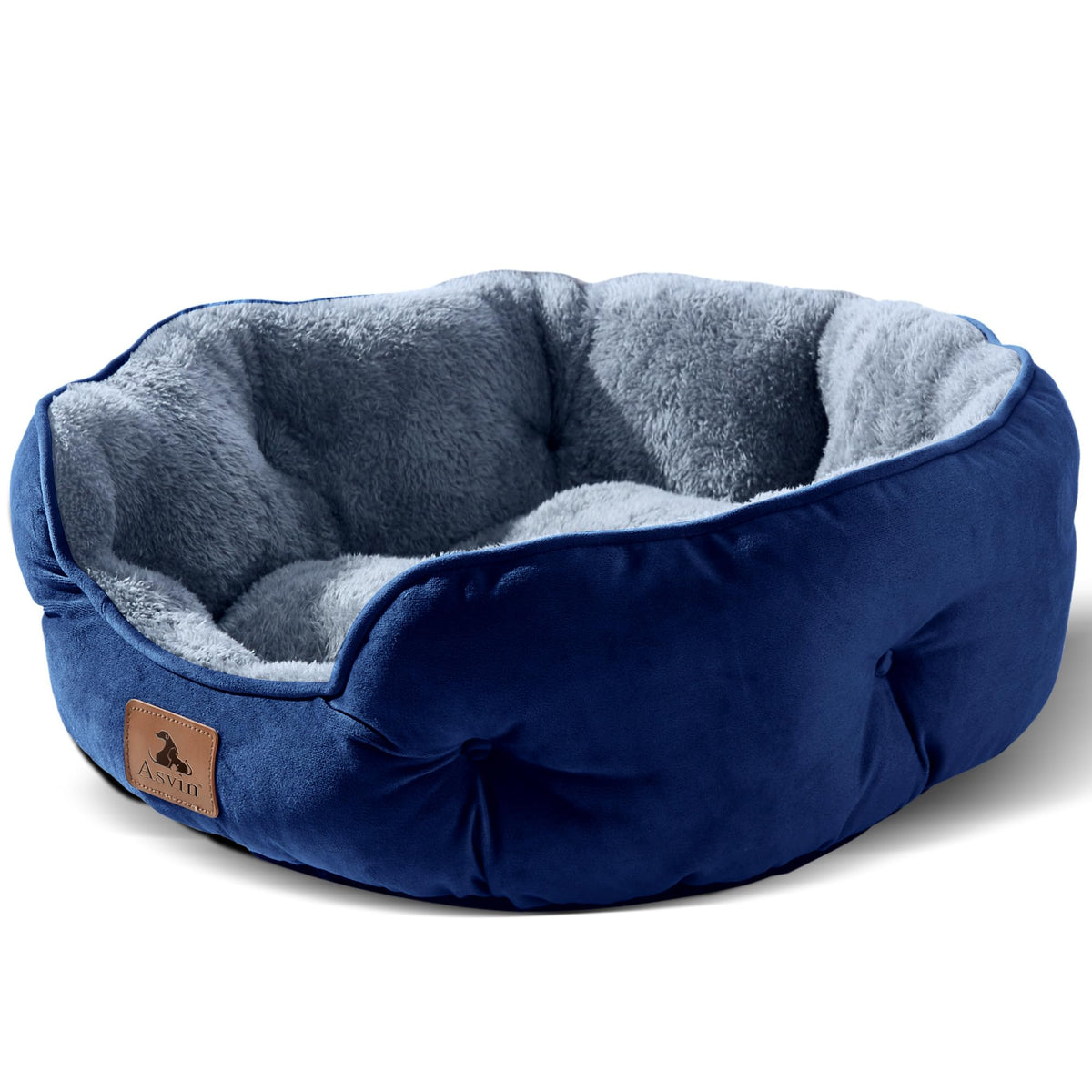 Asvin Small Dog Bed for Small Dogs, Cat Beds for Indoor Cats, Pet Bed for Puppy and Kitty, Extra Soft & Machine Washable with Anti-Slip & Water-Resistant Oxford Bottom, Grey, 20 inches
