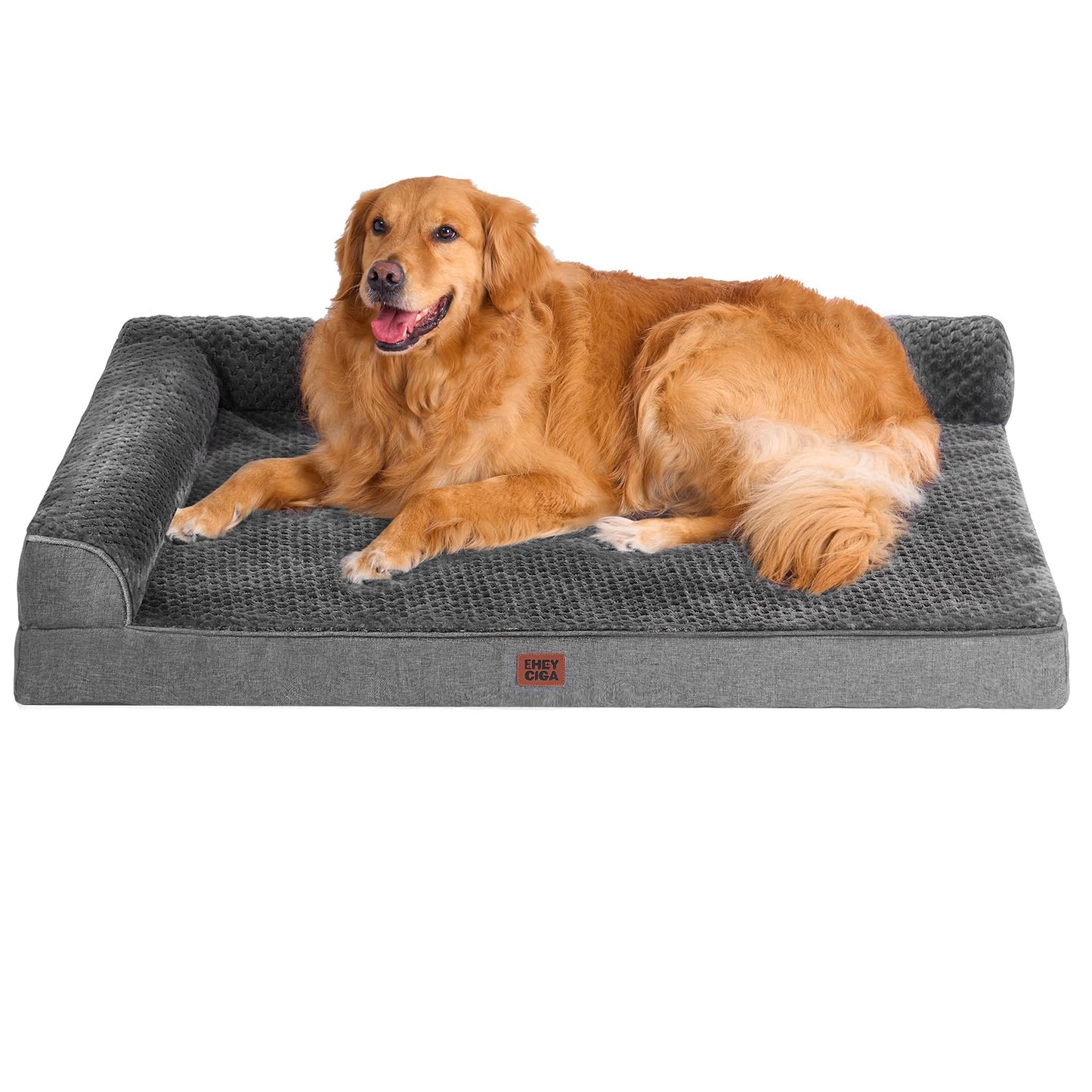 EHEYCIGA Orthopedic Dog Bed Medium Size Dogs, Memory Foam Dog Bed with Washable Removable Cover, Waterproof Pet Sofa Couch for Crate with Nonskid Bottom, 30x20x6, Grey