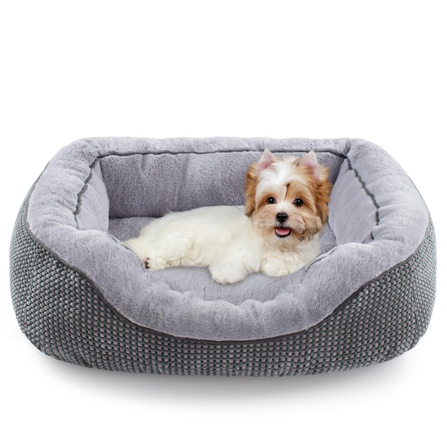 INVENHO Medium Dog Beds for Medium Dogs Washable, Rectangle Dog Bed Medium Size Dog, Orthopedic Dog Bed, Warming Soft Calming Sleeping Puppy Bed Durable Pet Bed with Anti-Slip Bottom M(30"x24"x9")