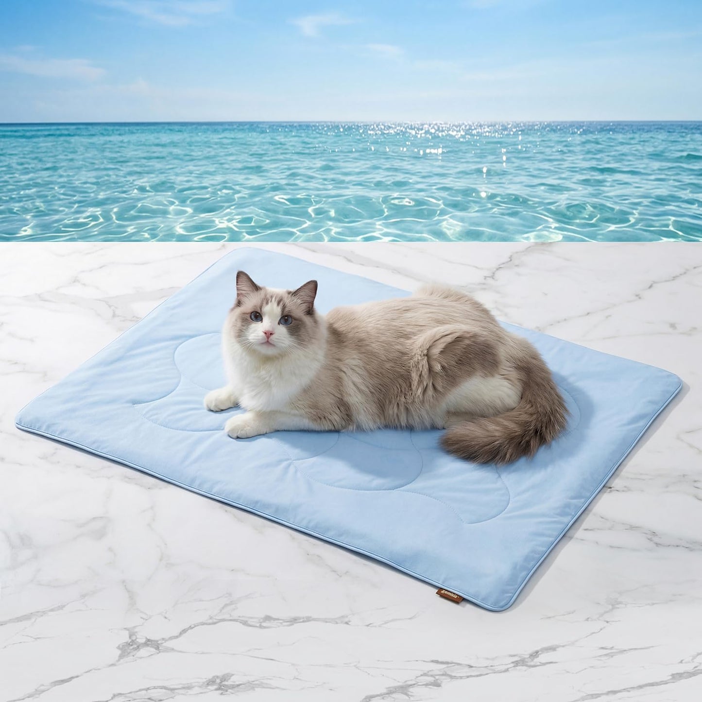 ZOMISIA Premium Cooling Blanket for Large Dogs - Q-MAX>0.5 Breathable Washable Dog Cooling Mat, Travel Soft Pet Summer Essentials, Grey, 40"x50"