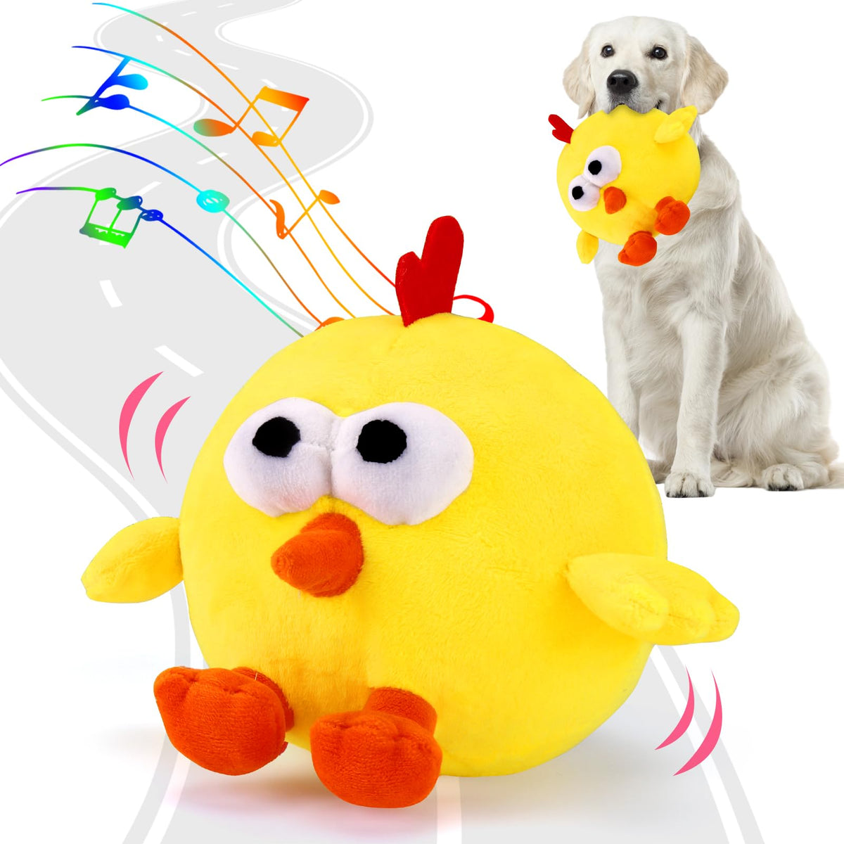 BABORUI Interactive Dog Toys Pig, Jumping Squeaky Dog Toys with Recording and Music Modes, Rechargeable Moving Dog Chew Toys for Small/Medium/Large Dogs to Keep Them Busy(Blue Pig)