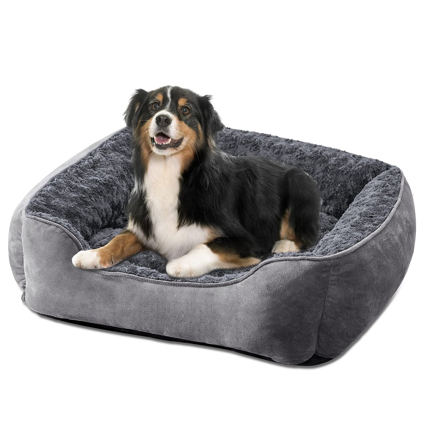 JOEJOY Rectangle Dog Bed for Large Medium Small Dogs - Washable Orthopedic Sofa Bed, Soft Breathable Puppy & Pet Cuddler, Durable Calming Dog Bed with Anti-Slip Bottom, Multiple Sizes, Beige