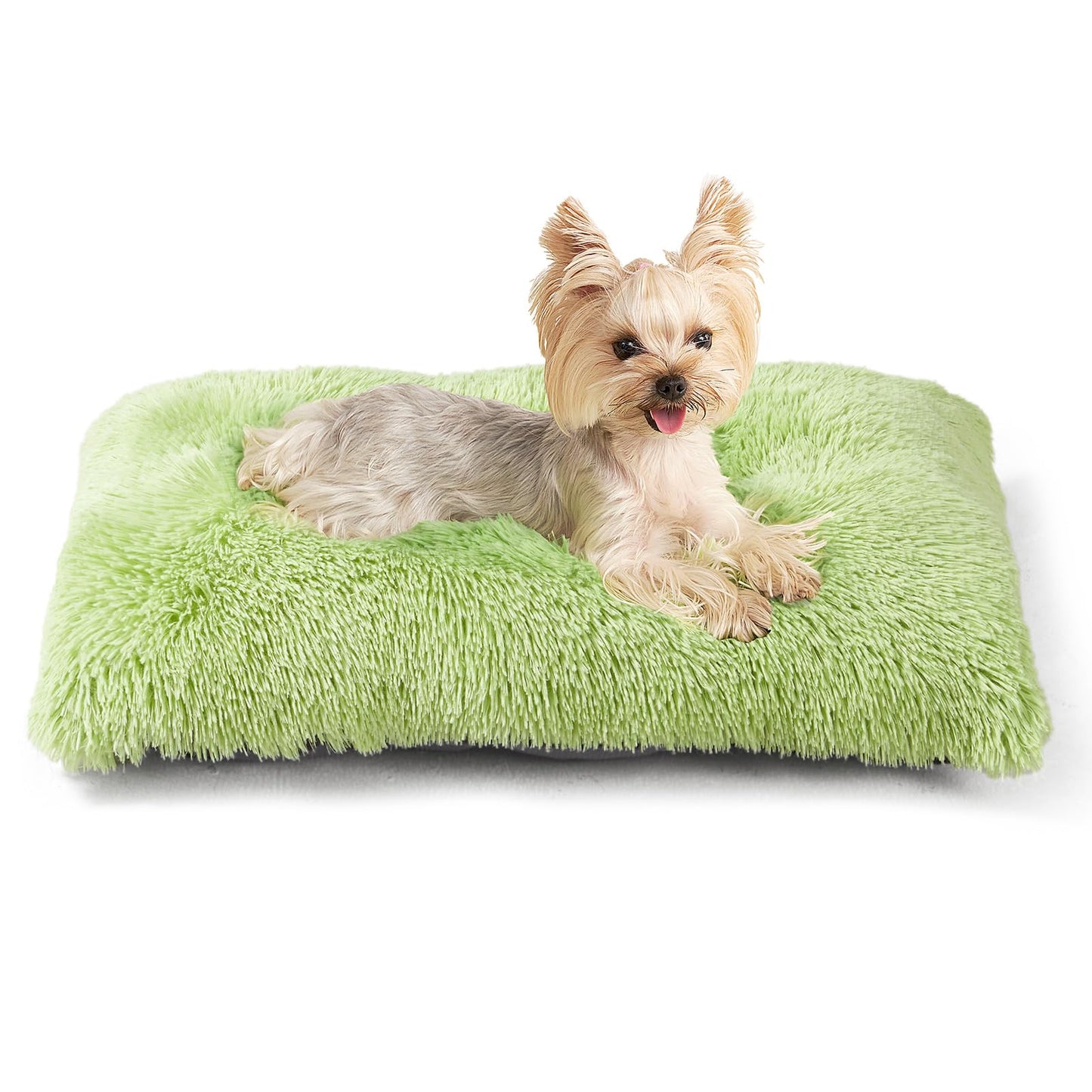 EHEYCIGA Fluffy Dog Crate Bed for Extra Large Dogs, Plush Faux Fur Pad, Calming Anti Anxiety XL Bed for Crate, Washable Soft Warm Dog Mat with Non-Slip Bottom, Grey