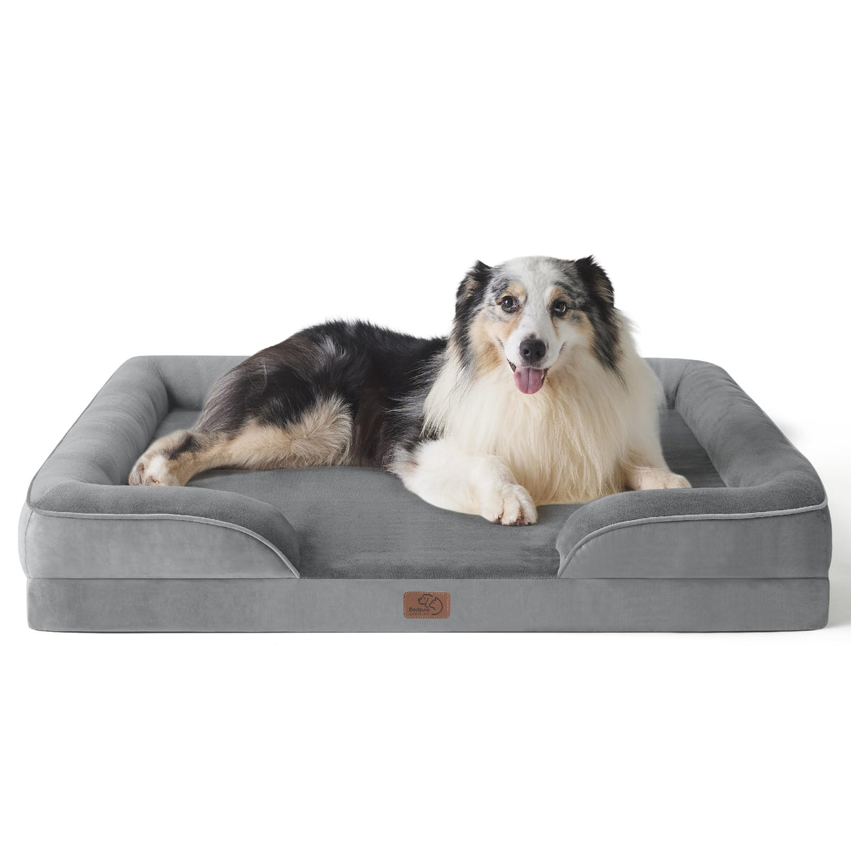 Bedsure Orthopedic Dog Bed Medium Size Dogs - Washable Small Medium Dog Cat Bed Waterproof, Comfort Cats Couch Sofa with Washable Removable Cover, Pets Bed with Nonskid Bottom, Grey, 28"