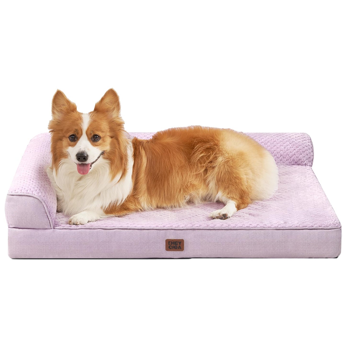 EHEYCIGA Orthopedic Dog Bed Medium Size Dogs, Memory Foam Dog Bed with Washable Removable Cover, Waterproof Pet Sofa Couch for Crate with Nonskid Bottom, 30x20x6, Grey