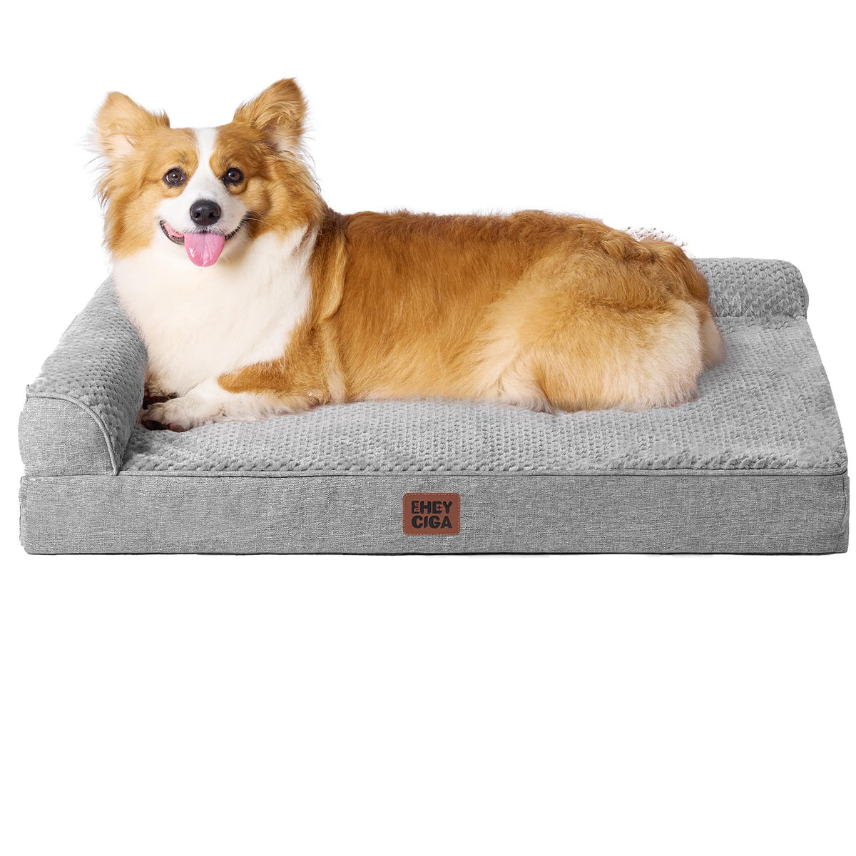 EHEYCIGA Orthopedic Dog Bed Medium Size Dogs, Memory Foam Dog Bed with Washable Removable Cover, Waterproof Pet Sofa Couch for Crate with Nonskid Bottom, 30x20x6, Grey