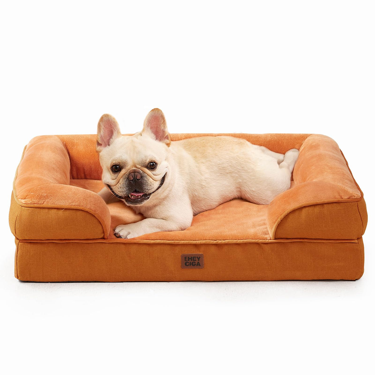 EHEYCIGA Orthopedic Dog Beds for Extra Large Dogs 44x32Inch, Waterproof Memory Foam XL Pet Bed with Sides, Non-Slip and Egg-Crate Foam Big Dog Couch Bed with Washable Removable Cover, Grey