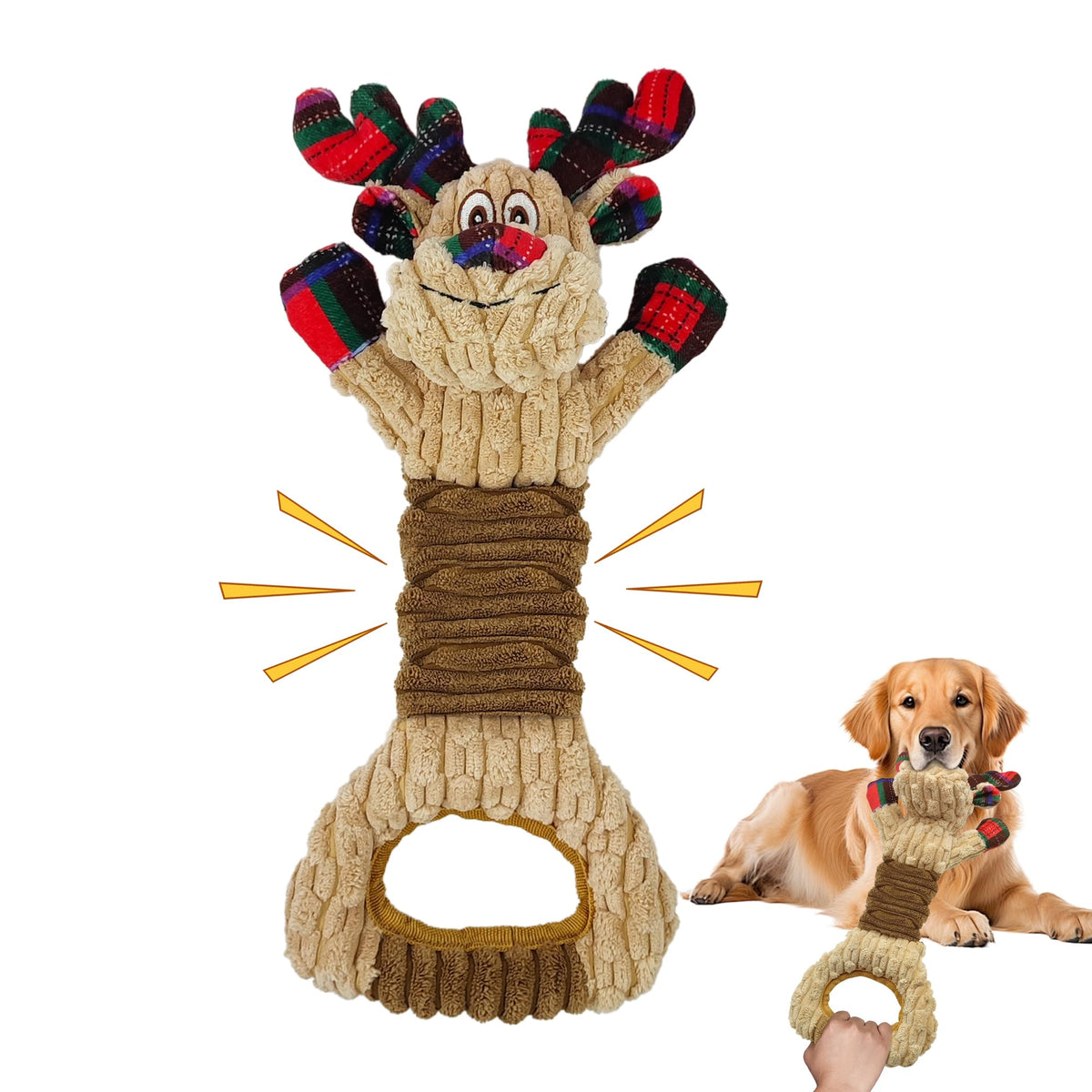 Squeaky Dog Toys, Stuffed Large Dog Toys to Keep Them Busy, Interactive Plush Chew Toys with Crinkle Paper, Tough Pet Animal Toys for Small Medium Large Dogs - Platypus