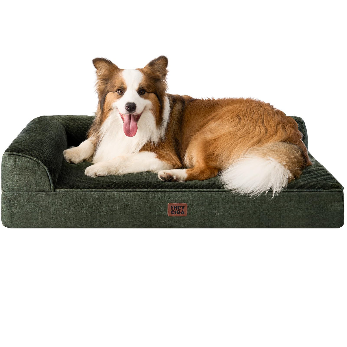 EHEYCIGA Orthopedic Dog Bed Medium Size Dogs, Memory Foam Dog Bed with Washable Removable Cover, Waterproof Pet Sofa Couch for Crate with Nonskid Bottom, 30x20x6, Grey