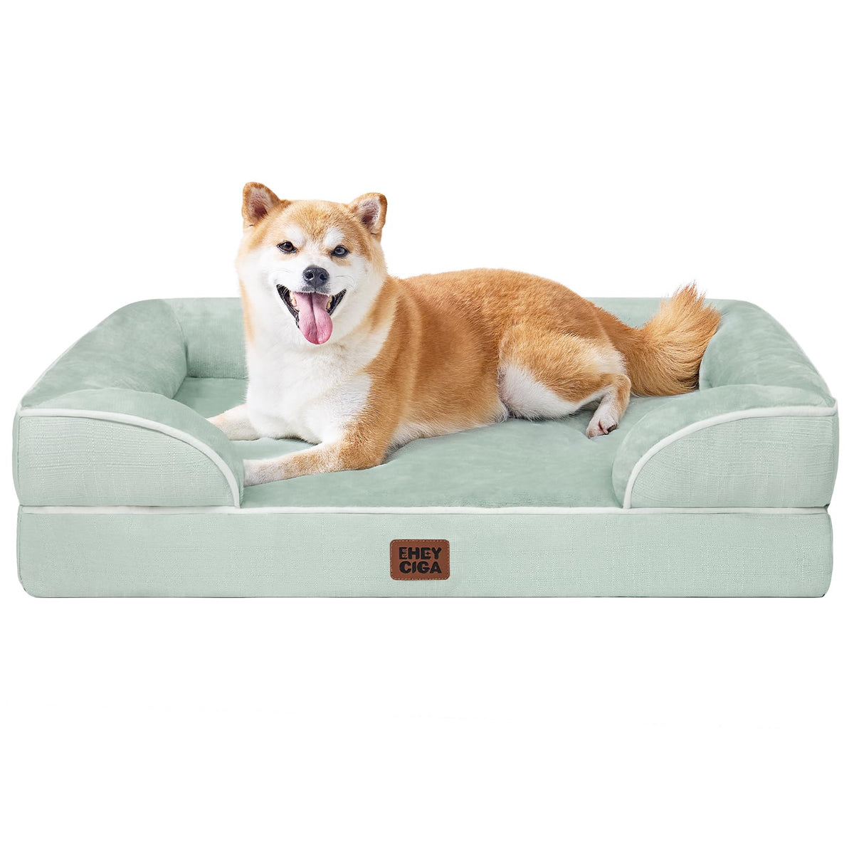 EHEYCIGA Orthopedic Dog Beds for Extra Large Dogs 44x32Inch, Waterproof Memory Foam XL Pet Bed with Sides, Non-Slip and Egg-Crate Foam Big Dog Couch Bed with Washable Removable Cover, Grey