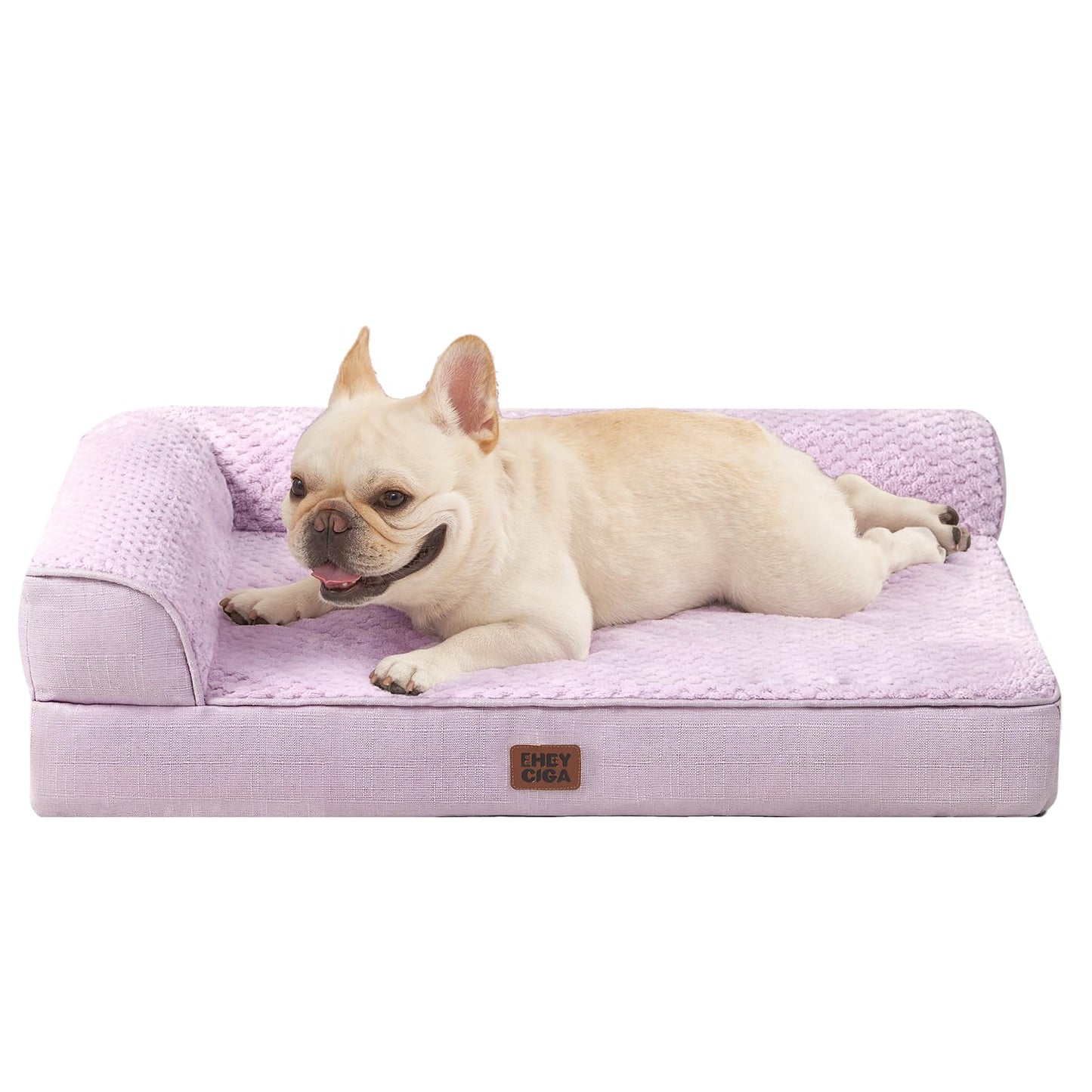 EHEYCIGA Orthopedic Dog Bed Medium Size Dogs, Memory Foam Dog Bed with Washable Removable Cover, Waterproof Pet Sofa Couch for Crate with Nonskid Bottom, 30x20x6, Grey