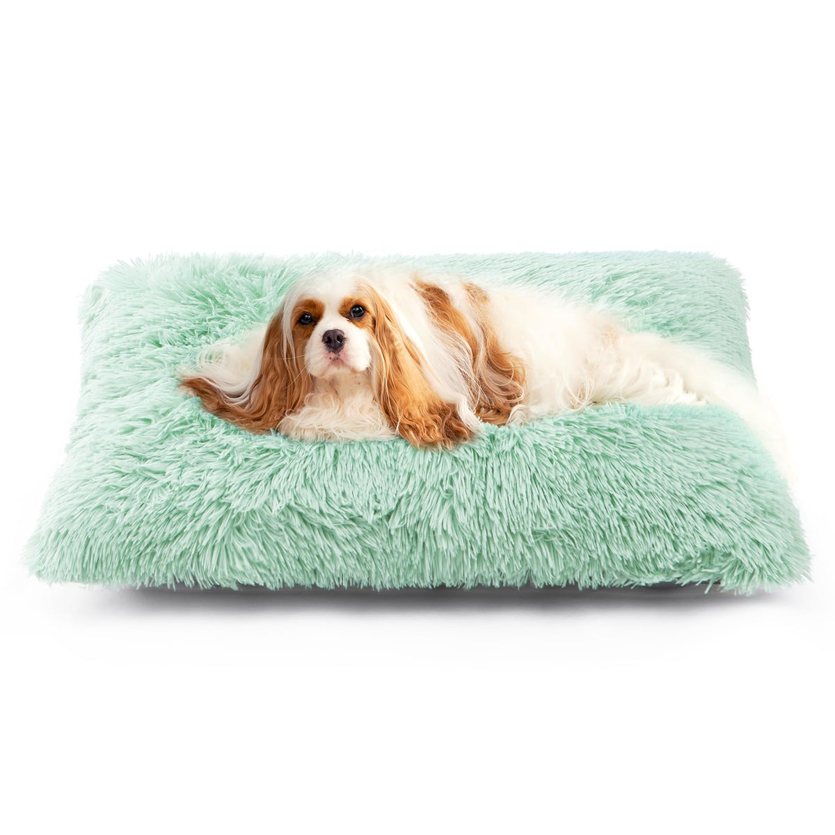 EHEYCIGA Fluffy Dog Crate Bed for Extra Large Dogs, Plush Faux Fur Pad, Calming Anti Anxiety XL Bed for Crate, Washable Soft Warm Dog Mat with Non-Slip Bottom, Grey