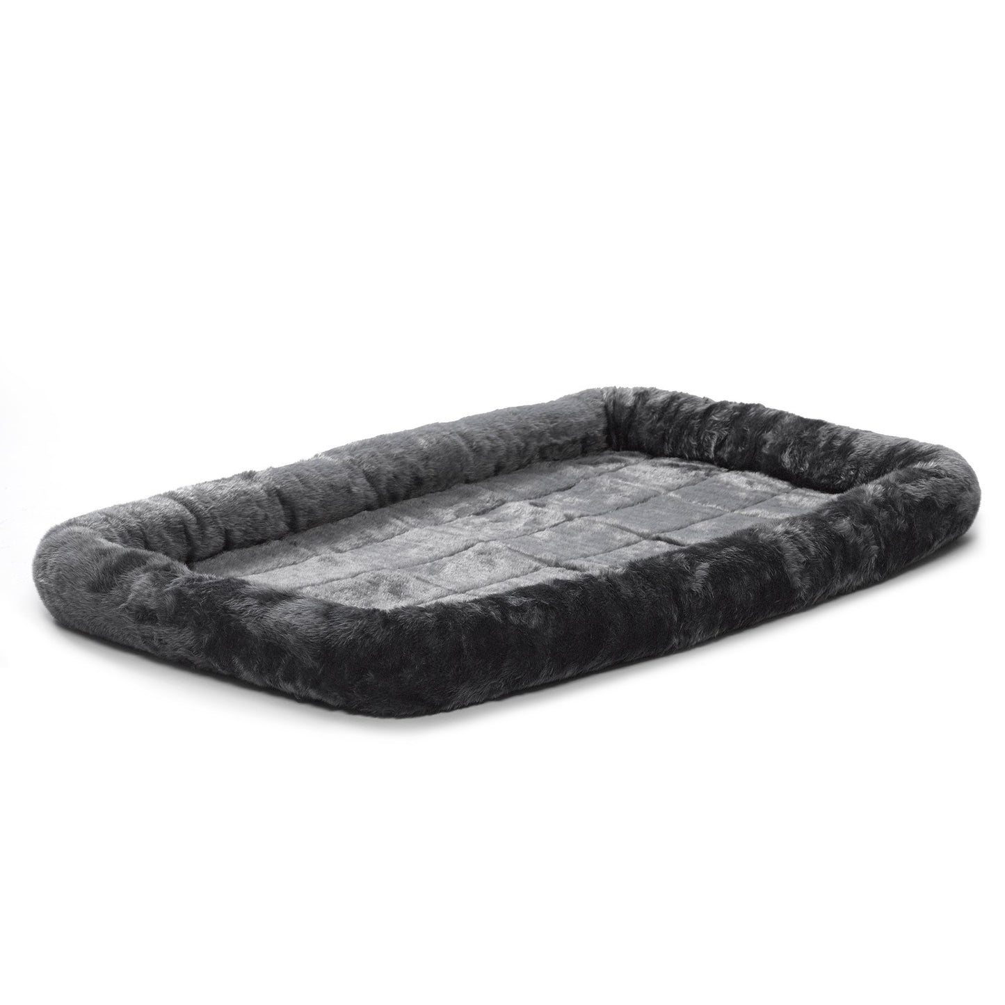 MidWest Homes for Pets QuietTime XXS Dog Bed - Gray Faux Fur Bolster, Ultra-Soft and Machine Washable, Fits 18-Inch Crates and Carriers, for Small Dogs and Cats