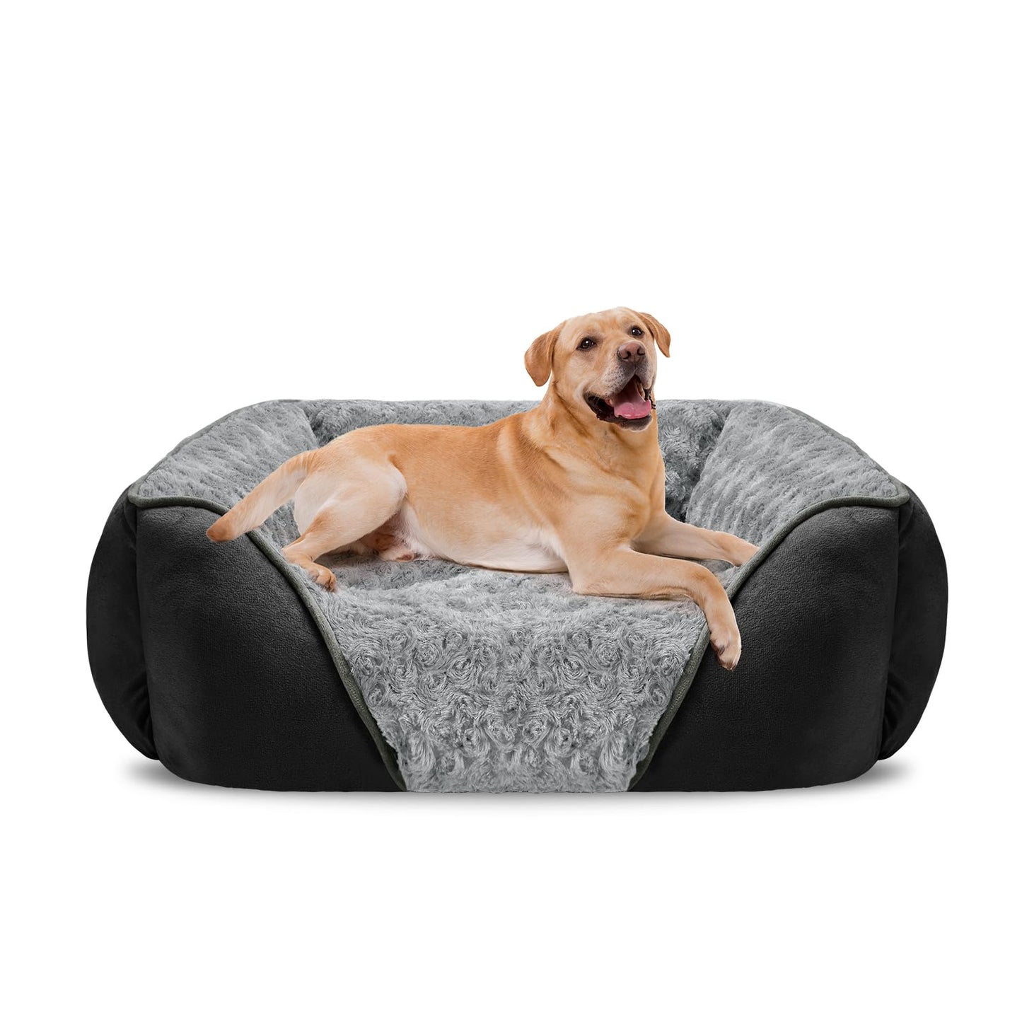 INVENHO Rectangle Washable Orthopedic Dog Bed for Small, Medium and Large Dogs, Soft Calming, Sleeping Puppy Bed Durable Pet Cuddler with Anti-Slip Bottom, S (20"x19"x6")