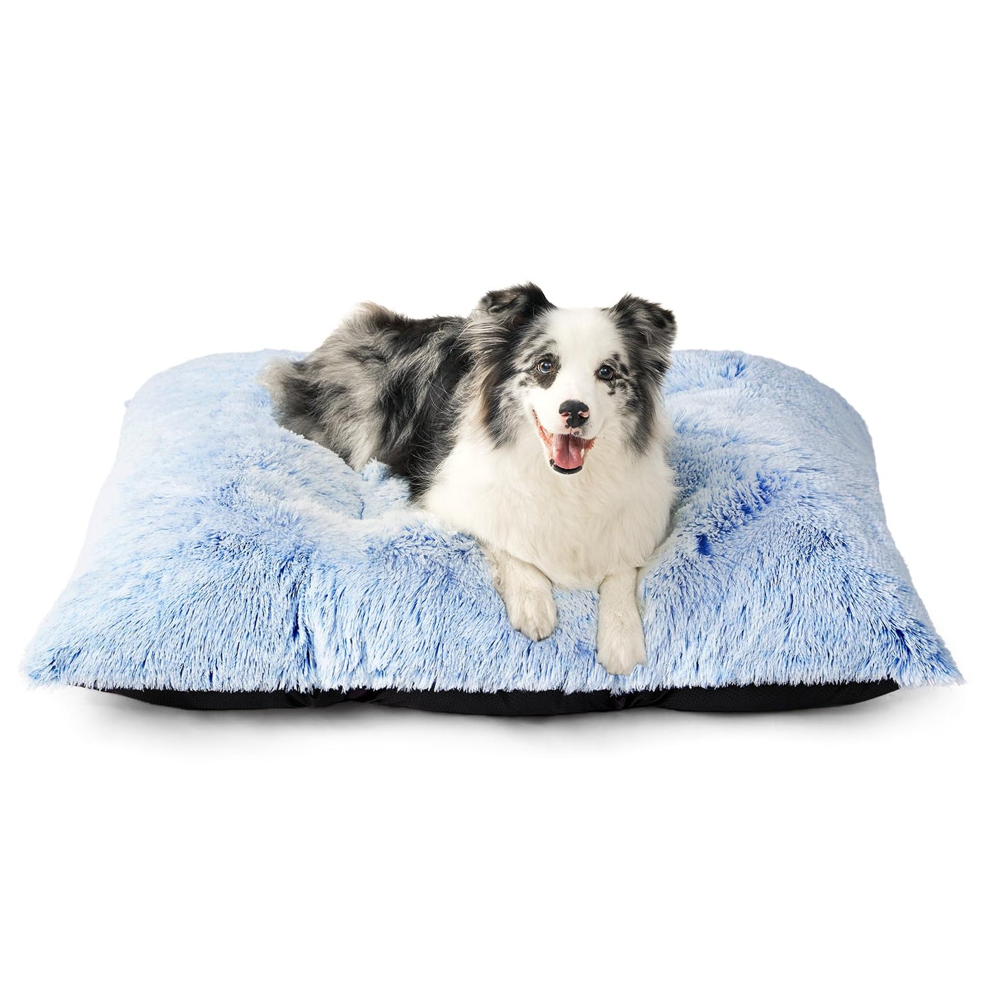 EHEYCIGA Fluffy Dog Crate Bed for Extra Large Dogs, Plush Faux Fur Pad, Calming Anti Anxiety XL Bed for Crate, Washable Soft Warm Dog Mat with Non-Slip Bottom, Grey