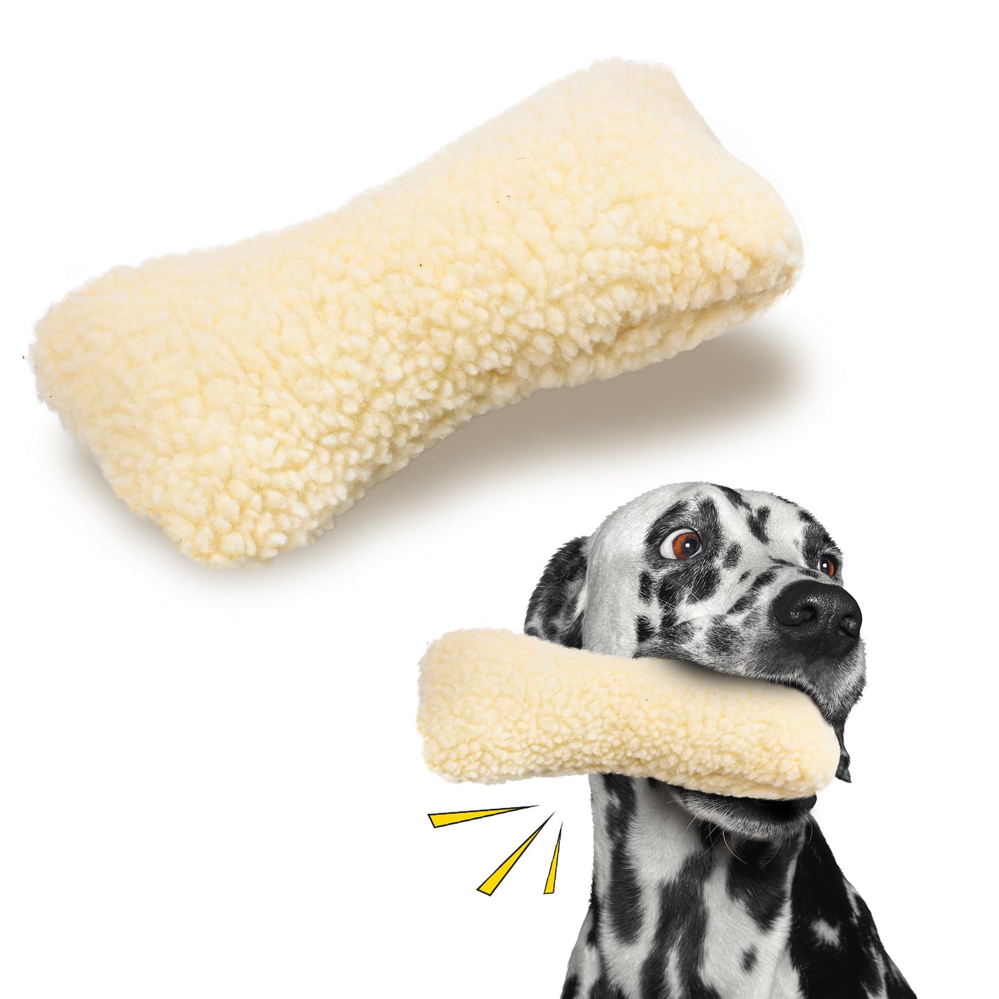 SPOT 9in Vermont Style Fleece Bone Dog Toy – Soft Comfort Plushie for Medium Dogs & Puppies – Built-in Squeaker – No Plastic Parts – Safe for Light Chewers – Cuddly & Calming Pet Toy
