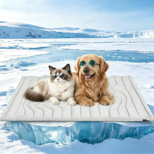Cooling Mat for Dogs，Washable Pet Cooling Pad, No Gel, No Electric, Non-Slip Summer Crate Bed for Large Dogs，Cooling Pad Reversible (Cool & Warm), Pet Cool Mats for Dog and Cat use in Crate, Kennel, Bed, Sofa, Machine Washable,  SummerVibes petlovers