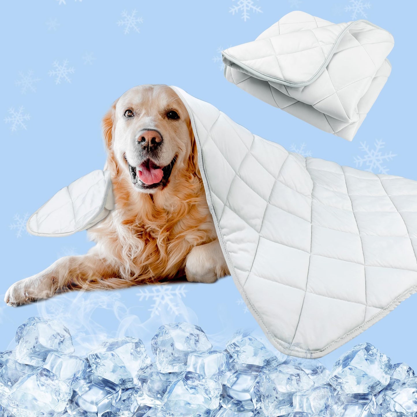 Premium Cooling Mat for Large Dogs - Washable Dog Cooling Throw Blanket，Durable Self Cooling Pet Mat for Cat, Soft Summer Blanket for Hot Weather, 28''x40''