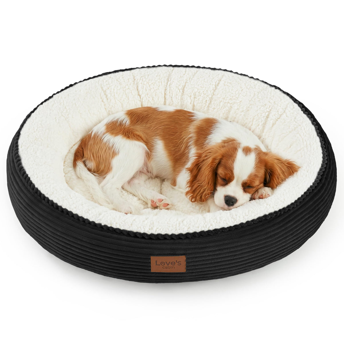 Love's cabin Round Donut Cat and Dog Cushion Bed, 20in Bed for Cats or Small Dogs, Anti-Slip & Water-Resistant Bottom, Super Soft Durable Fabric Pet Beds, Washable Luxury Cat & Dog Bed Gray