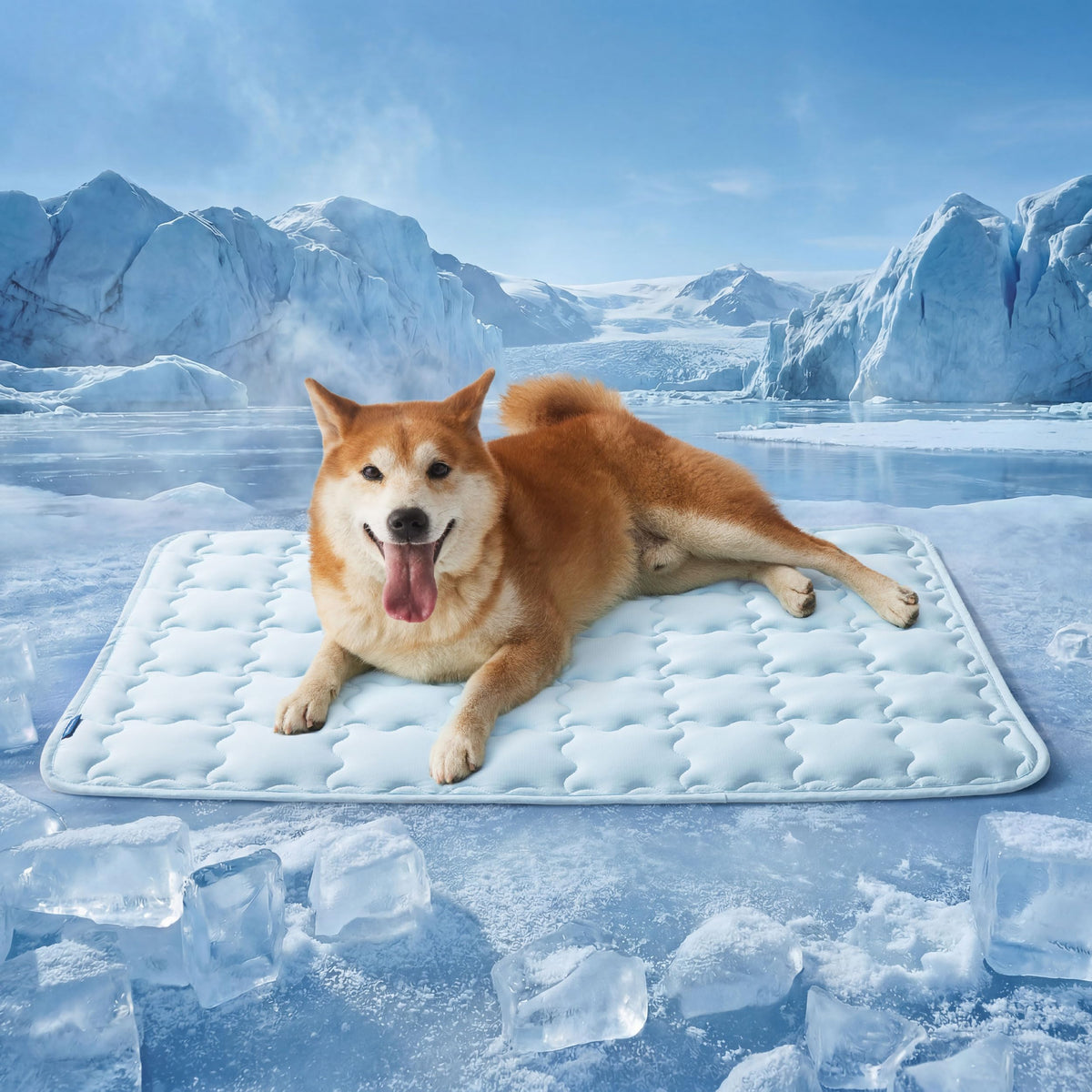 Bedsure Cooling Dog Mat Extra Large, Q-Max>0.5 XL Thin Breathable Cold Crate Pad for Pet, Portable Washable Kennel Bed for Summer Active Dog with Chill Soothing Fabric to Rapid Cooling, 41x28, Blue