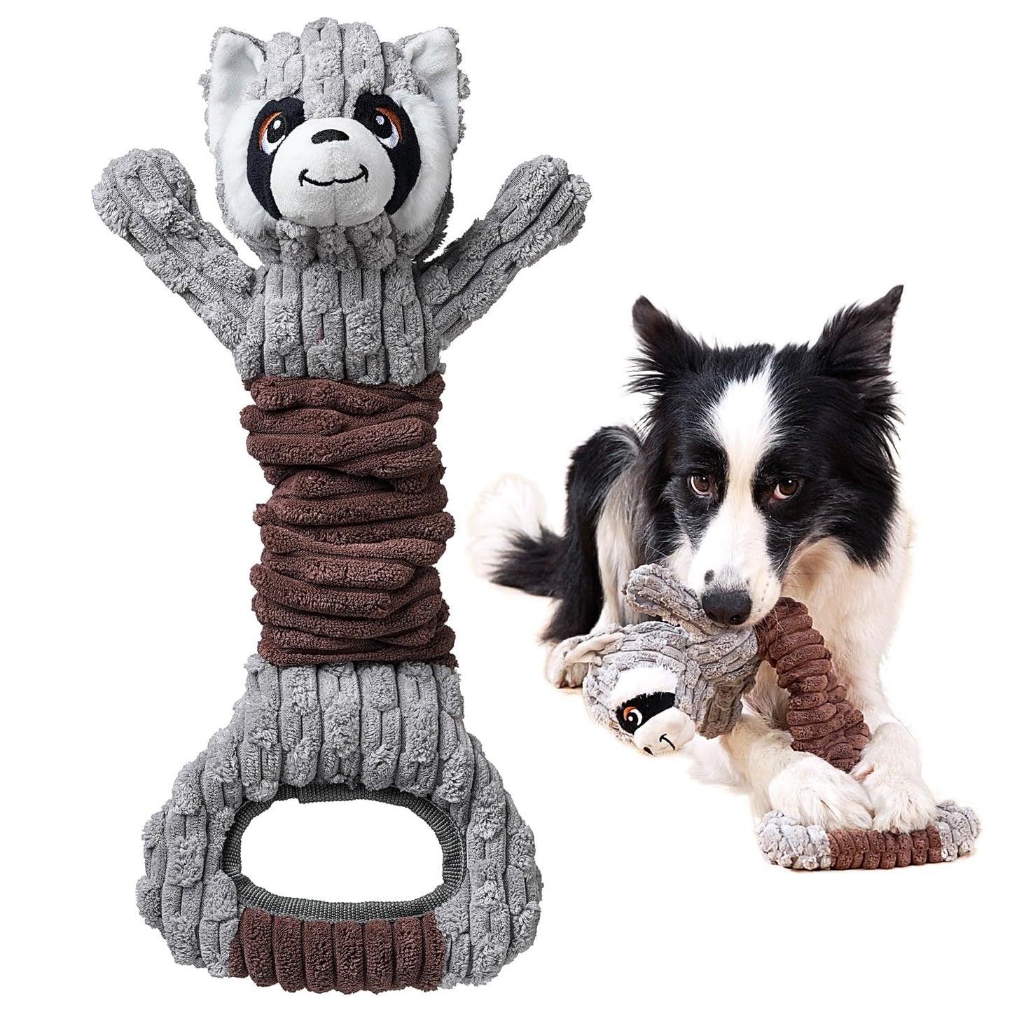 Tug of War Dog Toy, Crinkle Dog Toys for Large Dog, Soft Dog Plush Toy with Squeaky, Stuffed Animal for Dogs (Tug Series, Donkey)