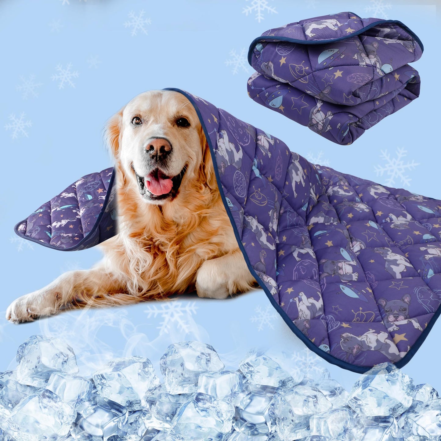Premium Cooling Mat for Large Dogs - Washable Dog Cooling Throw Blanket，Durable Self Cooling Pet Mat for Cat, Soft Summer Blanket for Hot Weather, 28''x40''