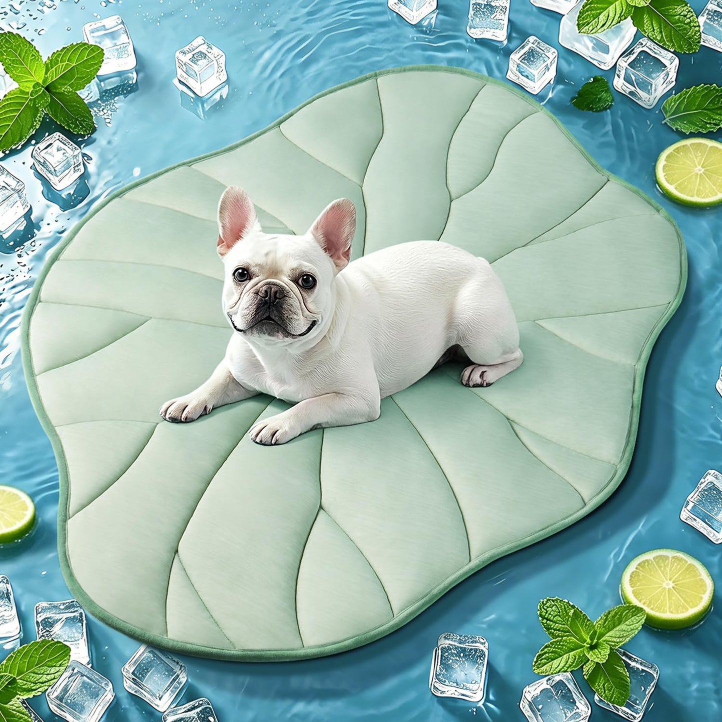 BG-BABYGO Dog Cooling Mat, 36" x 23" Reversible Self Cooling Mat for Small & Medium Dogs, Washable Cooling Pad for Pets 2.0 Summer Pet Cooling Pad for Crate Kennel Sofa Floor Outdoor Portable Green