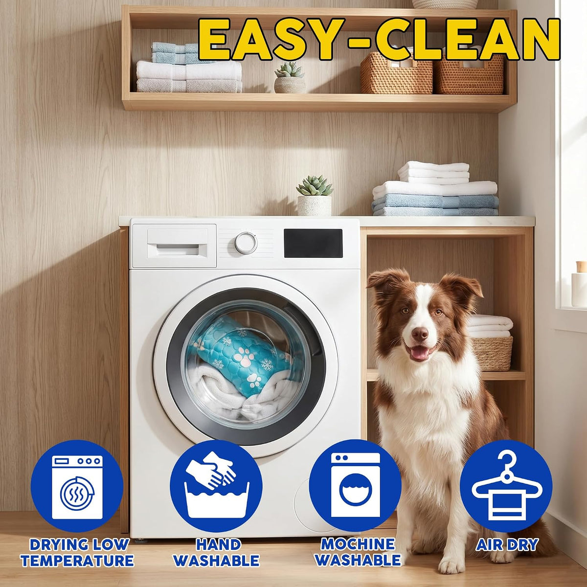 Starry Dogs Premium Waterproof Dog Cooling Blanket, 5-Layer Materials Dog Cooling Mat, Washable Pet Cooling Mat for Summer, Silver Grey Mats Medium Dogs