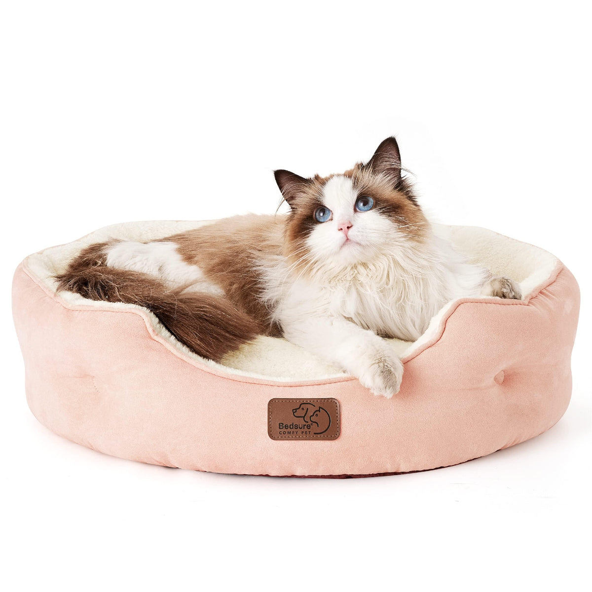 Bedsure Small Dog Bed Washable,Round Cat Beds for Indoor Cats,20in Came | Soft Plush Pet Bed,Dog Beds for Small Dogs for Puppy and Kittens,Anti-Slip Bottom,Easy to Clean