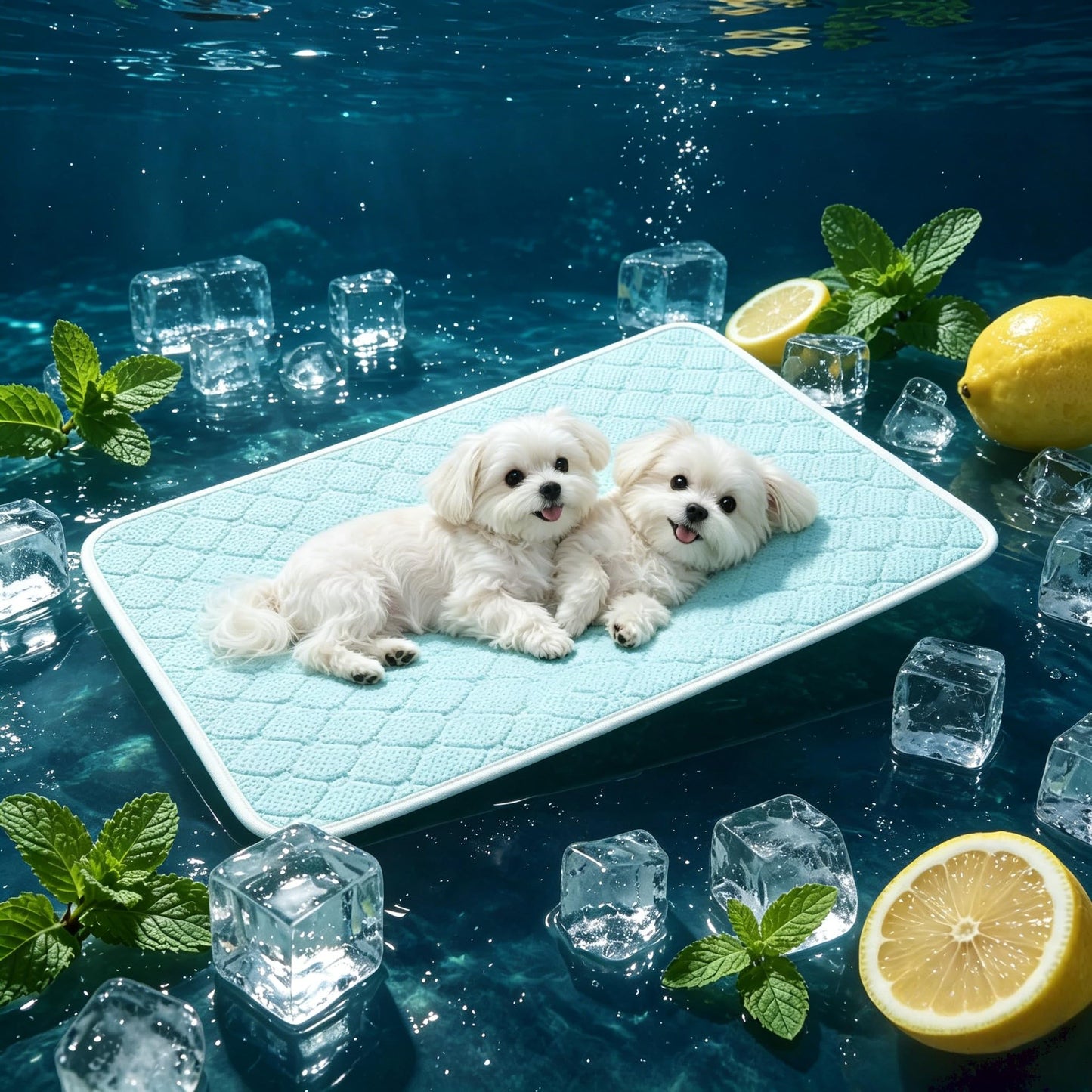 Pet Cooling Mat Scratch Resistant QMAX>0.5 Instant 6-12°F Drop No Water or Electricity Needed Self Cooling Crate Mat for Bed, Floor, Car Travel Indoor Outdoor Summer Use Light Blue 24" x 18"