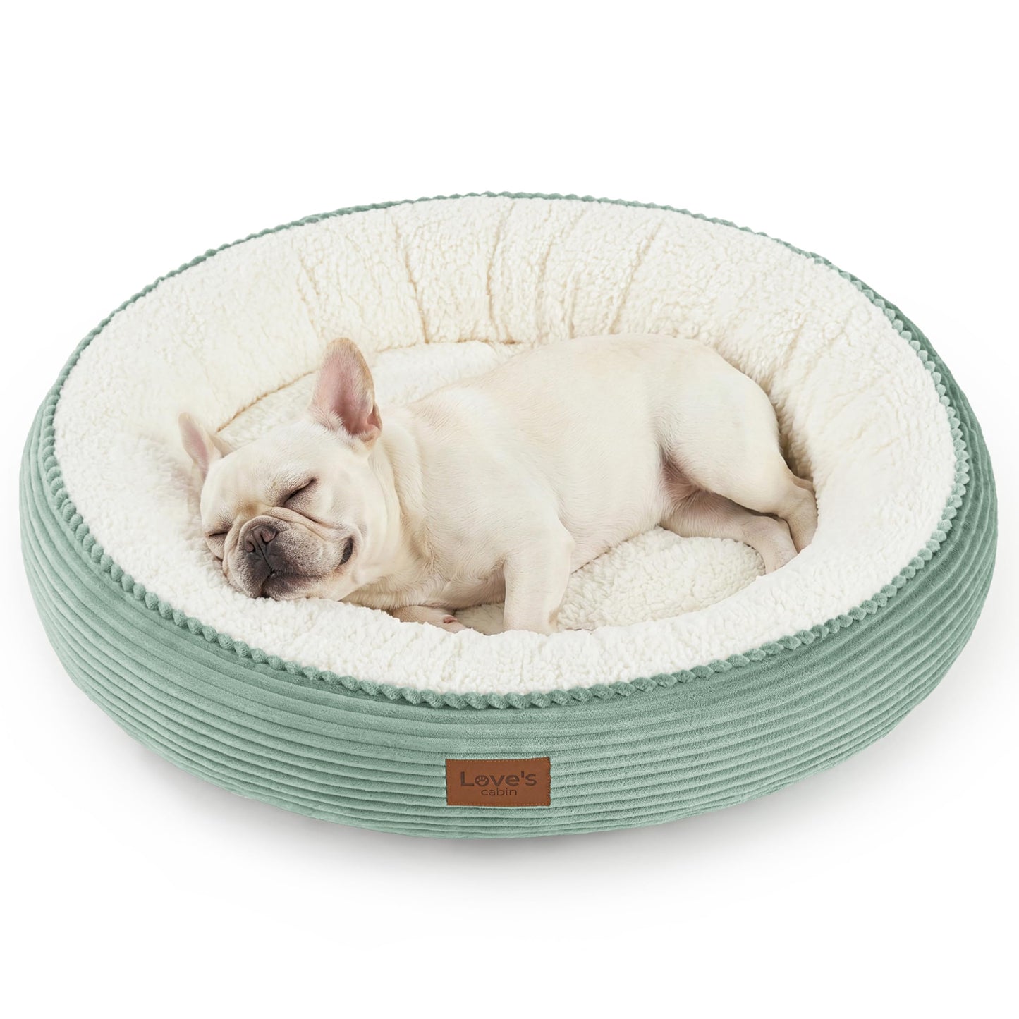 Love's cabin Round Donut Cat and Dog Cushion Bed, 20in Bed for Cats or Small Dogs, Anti-Slip & Water-Resistant Bottom, Super Soft Durable Fabric Pet Beds, Washable Luxury Cat & Dog Bed Gray