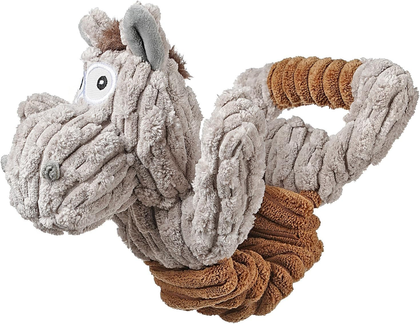 Tug of War Dog Toy, Crinkle Dog Toys for Large Dog, Soft Dog Plush Toy with Squeaky, Stuffed Animal for Dogs (Tug Series, Donkey)