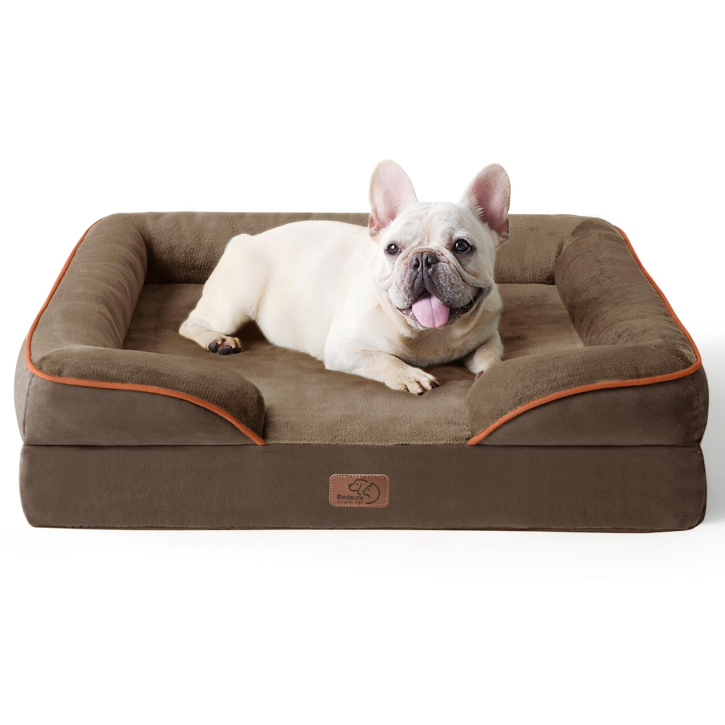 Bedsure Orthopedic Dog Bed Medium Size Dogs - Washable Small Medium Dog Cat Bed Waterproof, Comfort Cats Couch Sofa with Washable Removable Cover, Pets Bed with Nonskid Bottom, Grey, 28"