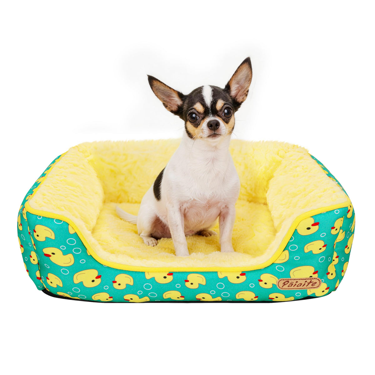 Rectangle Washable Dog Bed for Large, Medium & Small Dogs – Soft Calming Puppy Beds, Durable Warm Pet Sofa with Non-Slip Bottom for Indoor Use.Pink S Size (18.9"x18.9"x6.3")