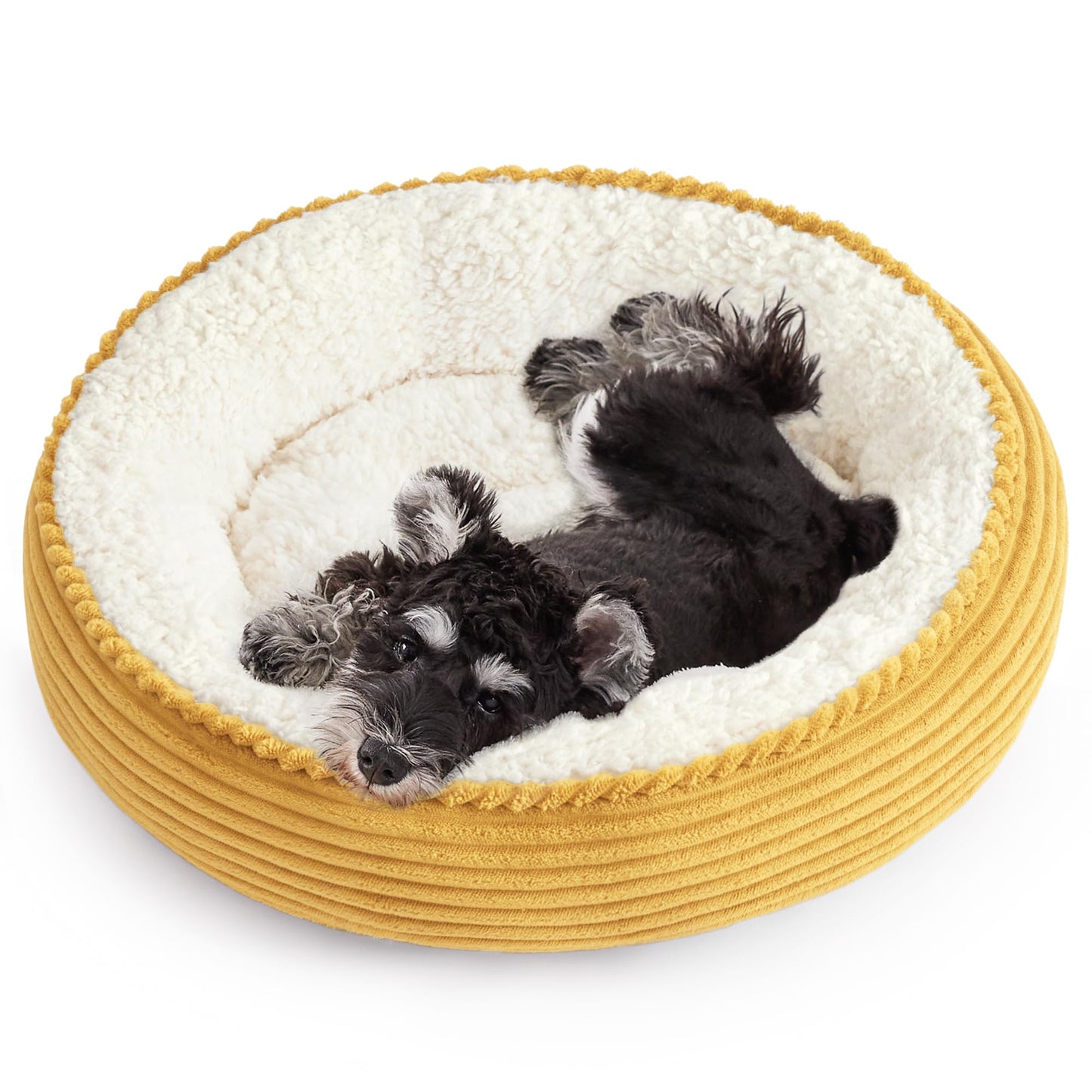 Love's cabin Round Donut Cat and Dog Cushion Bed, 20in Bed for Cats or Small Dogs, Anti-Slip & Water-Resistant Bottom, Super Soft Durable Fabric Pet Beds, Washable Luxury Cat & Dog Bed Gray