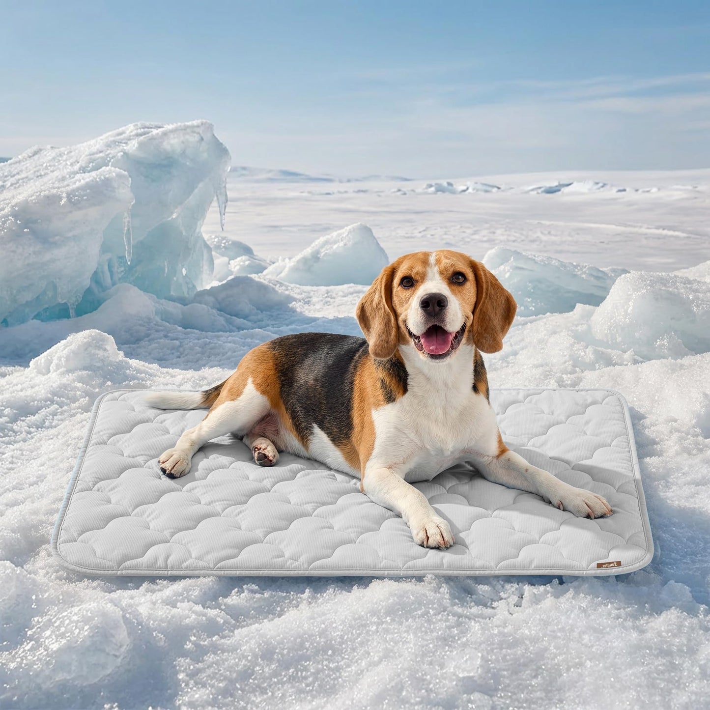 ZOMISIA Dog Cooling Mat for Extra Large Dogs, Q-Max>0.5 Thin Breathable Crate Pad for Pet, Portable Washable Kennel Pad for Summer Outdoor, 41x27, Blue