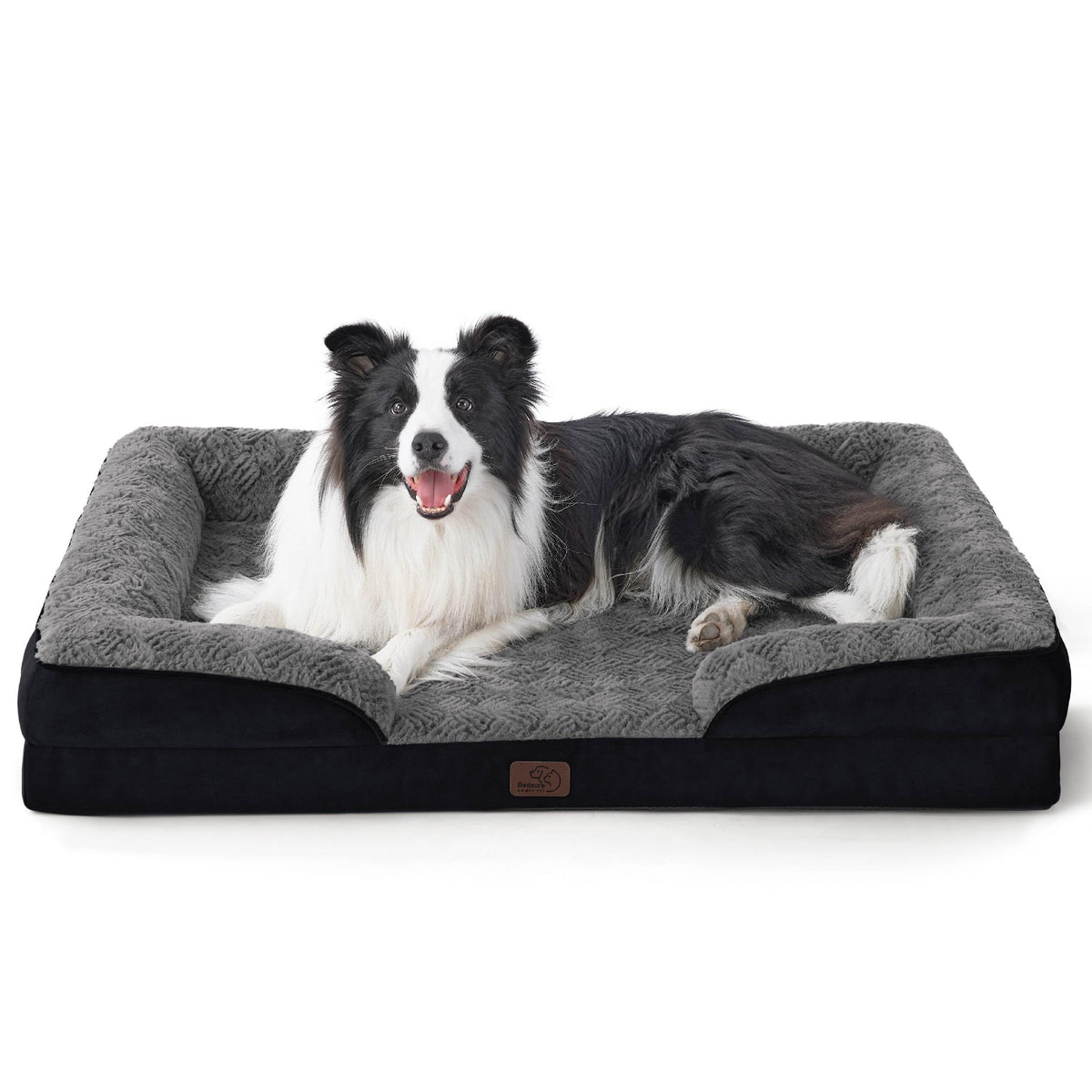 Bedsure Orthopedic Dog Bed Medium Size Dogs - Washable Small Medium Dog Cat Bed Waterproof, Comfort Cats Couch Sofa with Washable Removable Cover, Pets Bed with Nonskid Bottom, Grey, 28"