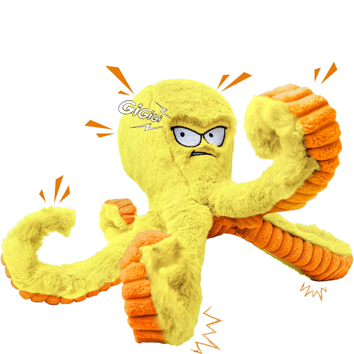 LEGEND SANDY Tough Dog Toys, Stuffed Chew Large Dog Toys to Keep Them Busy, Interactive Squeaky Tug of War Doggie Toy, Crinkle Blue Octopus