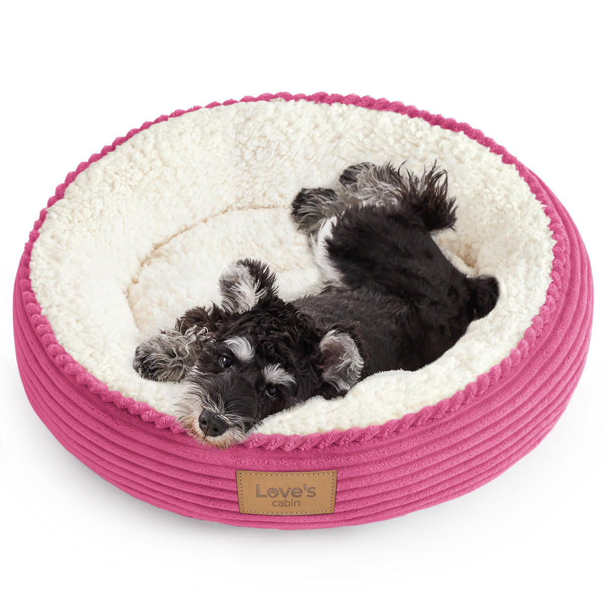 Love's cabin Round Donut Cat and Dog Cushion Bed, 20in Bed for Cats or Small Dogs, Anti-Slip & Water-Resistant Bottom, Super Soft Durable Fabric Pet Beds, Washable Luxury Cat & Dog Bed Gray