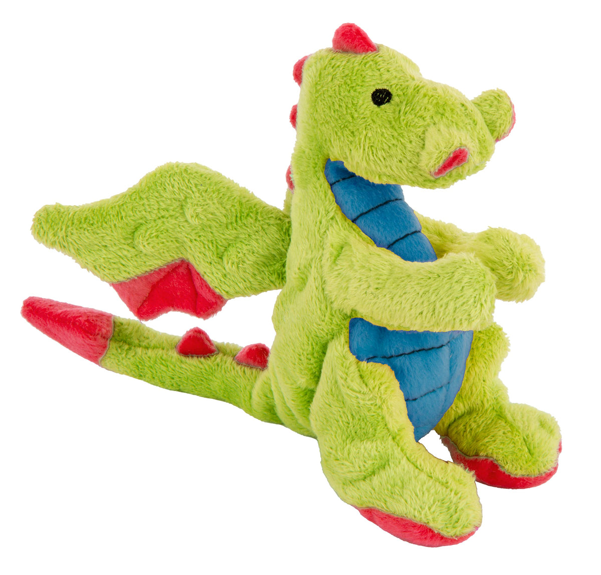 goDog Bubble Plush Dragons Squeaky Dog Toy, Chew Guard Technology - Coral, Large