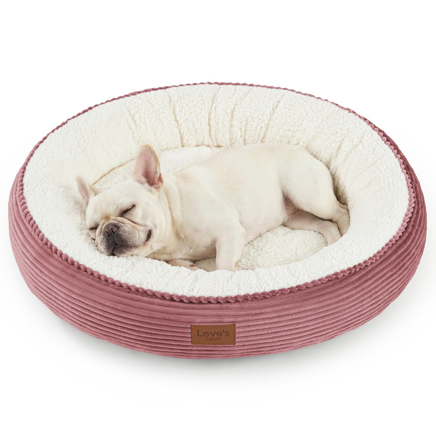 Love's cabin Round Donut Cat and Dog Cushion Bed, 20in Bed for Cats or Small Dogs, Anti-Slip & Water-Resistant Bottom, Super Soft Durable Fabric Pet Beds, Washable Luxury Cat & Dog Bed Gray