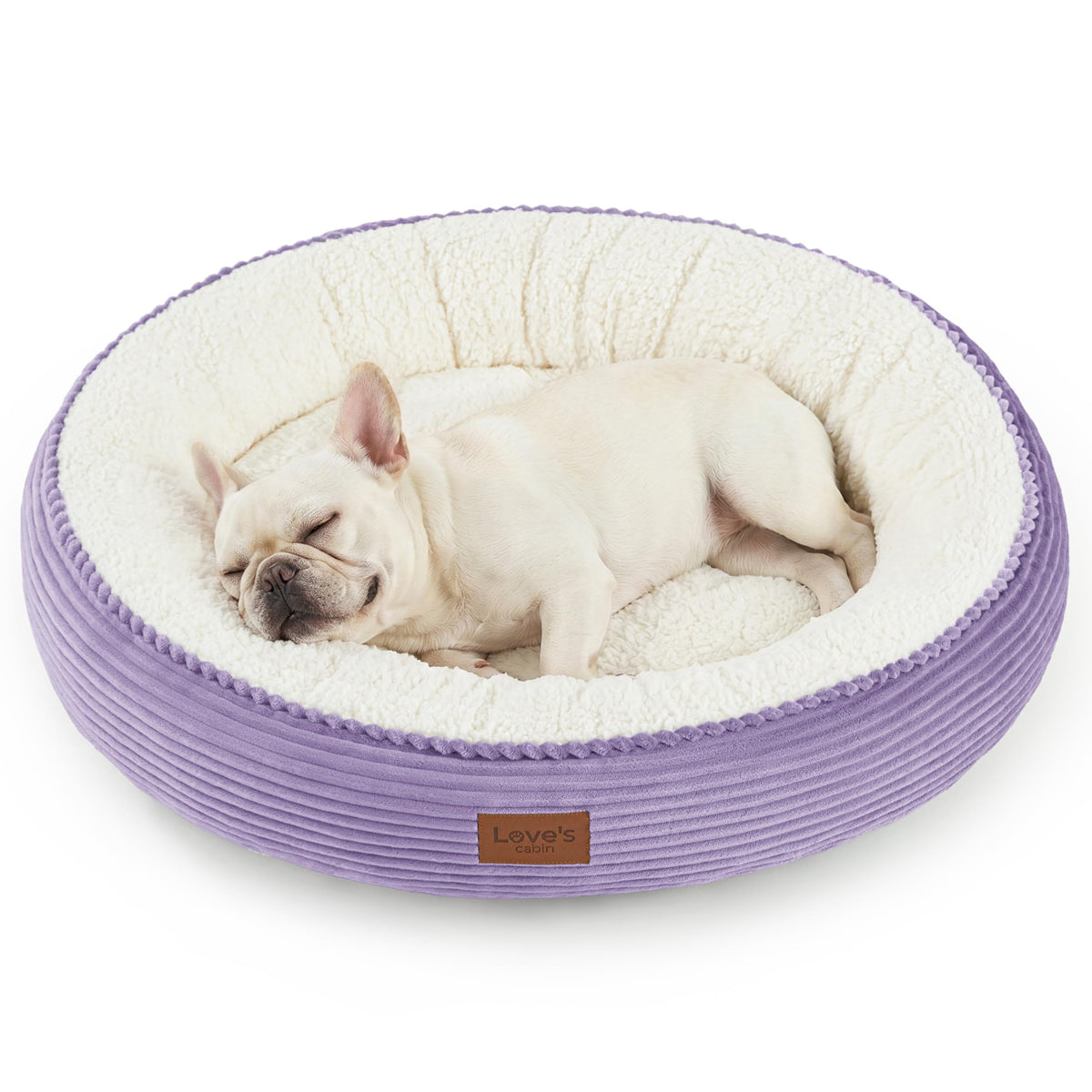 Love's cabin Round Donut Cat and Dog Cushion Bed, 20in Bed for Cats or Small Dogs, Anti-Slip & Water-Resistant Bottom, Super Soft Durable Fabric Pet Beds, Washable Luxury Cat & Dog Bed Gray