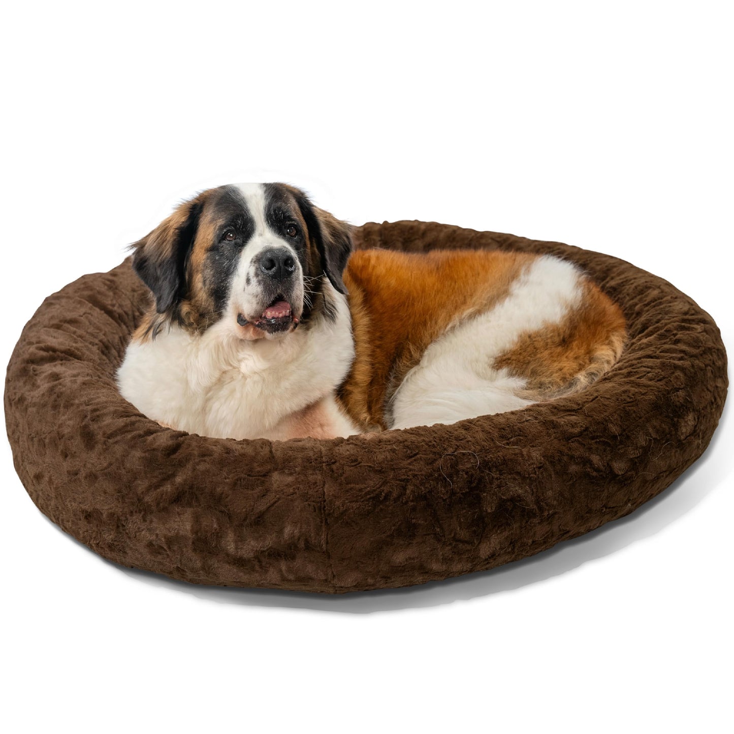 Best Friends by Sheri The Original Calming Donut Dog Bed for Small Dogs up to 25 lbs, Shag Faux Fur, Frost Gray, 23" x 23"